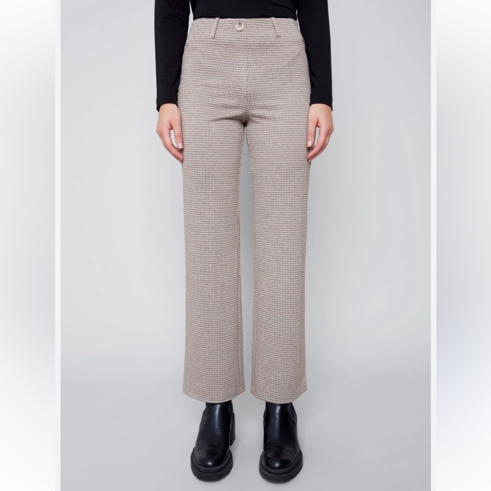 Charlie B Houndstooth Flare Pointe Pants- size 10